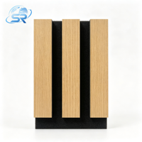 Panneau mural acoustique insonorisant en bois à lattes modernes avec dos en fibre de polyester pour bureau, maison, appartement, salon