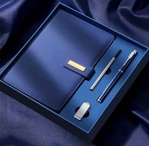 Promotional Luxury A5 Notebook Pen Set BLK Leather <b>Journal</b> Personalized Business Gift - Product Image 3