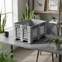 Grande caisse de palette en plastique ventilée pour le stockage des fruits et légumes, manutention en entrepôt, modèle XP-1210WXA