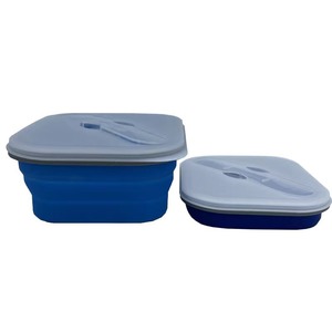 Contenitore per Alimenti Pieghevole in Silicone, Monoscomparto, 1L, Vassoio Portatile per Campeggio e Frutta - Product Image 3