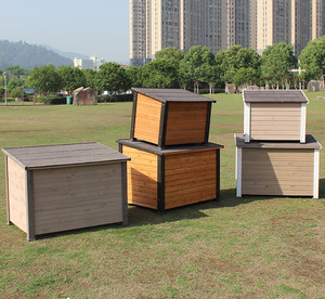 Lüks dayanıklı hava katı çam inşaat açık Pet köpek evi ahşap Pet köpek kulübesi ev - Product Image 3