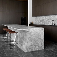 Carrelage en pierre frittée grand format 1600x3200mm, imitation marbre quartzite blanc super brillant, pour murs et salles à manger