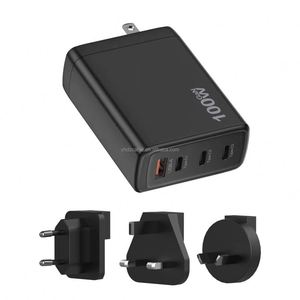 100W GaN 4-Port USB C Charger Station Block with Fast Charging Desktop <b>Adapter</b> Multi Port Charger US <b>Plug</b> Foldable PD <b>Adapter</b> - Product Image 5