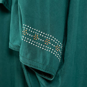 Costume Abaya noir élégant pour femmes musulmanes, motif de strass en soie glacée, <span class=keywords><strong>robe</strong></span> de mariage, de <span class=keywords><strong>fiançailles</strong></span>, tenue de soirée islamique - Product Image 4