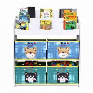 Juguete de los niños unidad de almacenamiento con <span class=keywords><strong>3</strong></span> de las estanterías y de tela 4 cajas - Product Image 2