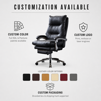 Chaise de bureau de direction ALINUNU ODM OEM à dossier haut, en similicuir, ergonomique, avec repose-pieds