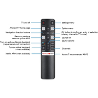 Control Remoto Inteligente por Voz HUAYU RC802V FNR1 de Código Fijo, 4 Botones, Material ABS para Televisores TCL Android