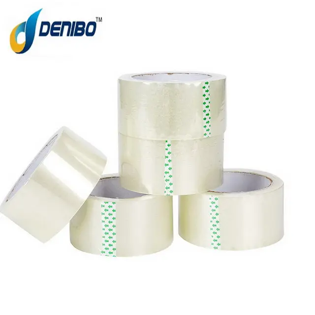 Plakband Doorzichtige Tape 48Mm * 50M 40mic Gemakkelijk Scheuren Industriële Tape Waterdicht Acryl Bopp Papier Transparant Aanbod Afdrukken Kern