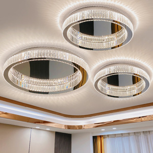 Mới Nhất Trang Trí <span class=keywords><strong>LED</strong></span> Chrome Đèn Trần Sang Trọng Gương Hoàn Thành Pha Lê Đèn Trần - Product Image 1