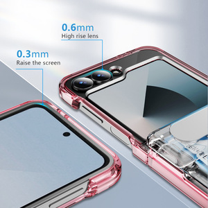 Chống rơi chủ thẻ khe cắm điện thoại trường hợp đối với Samsung Galaxy Z flip6 flip5 FLIP4 flip7 mềm <span class=keywords><strong>TPU</strong></span> cứng PC chống sốc Bìa vỏ - Product Image 6