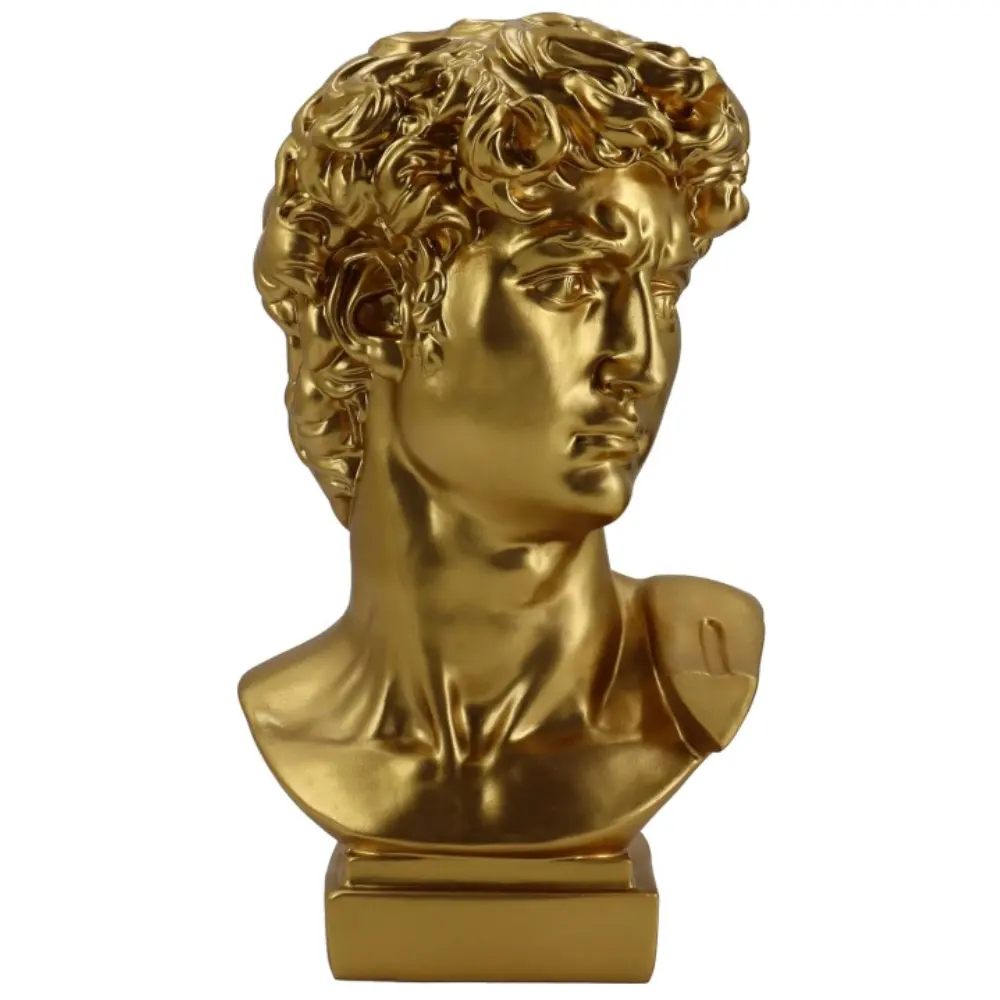 カスタムヴィンテージゴールドギリシャのダビデ像シンプルなレジンクラフトアート装飾彫刻ホームオフィス置物女性の友人のための