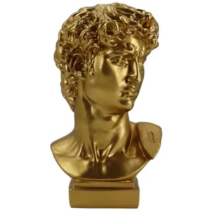 Estatua griega de oro Vintage personalizada de David, escultura de decoración artística artesanal de resina Simple para el hogar y la Oficina, figurita para mujeres y amigas