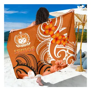 Высокое Качество Индивидуальный принт Самоа саронг пляжный купальник накидка пляжная одежда парео цветочный оптом низкая цена оптом