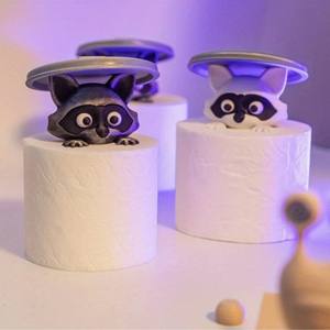 Portarrollos de Papel Higiénico con Diseño de Mapache Impreso en 3D, Personalizable de Fábrica, Divertido y Original, Regalo Novedoso para Baño - Product Image 1