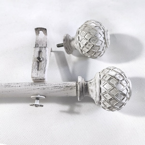 Có thể điều chỉnh đôi thanh rèm với retro hạt gỗ thiết kế hiện đại nối dài kim loại Chân đế cho trang trí nội thất - Product Image 3