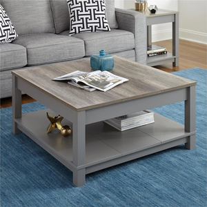 Couchtisch elktro minimalistisches design rustikales holz zwei-level-display-raum quadratischer couchtisch grau für zuhause - Product Image 5