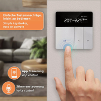 Termostato Inteligente WiFi Tuya para Calefacción a Agua, Controlador Digital de Temperatura para Calderas de Gas, Compatible con App, Alexa y Control por Voz de Google