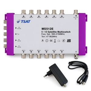 Multicommutateur 5/12 pour Quattro & Quad LNB, Multicommutateur pour 1 <span class=keywords><strong>Satellite</strong></span> & 12 Abonnés (TV, Récepteur <span class=keywords><strong>Satellite</strong></span>) - Product Image 4