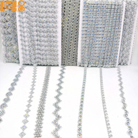 Nouveauté 2026 : Garnitures en plastique acrylique argenté, à coudre, pour vêtements de danse, chaînes de strass, dentelle, accessoires de rideaux, en stock