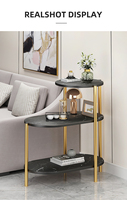 Ventes directes d'usine pieds noirs Table basse en fer multicouche petite Table à thé armoire d'angle en métal multifonction