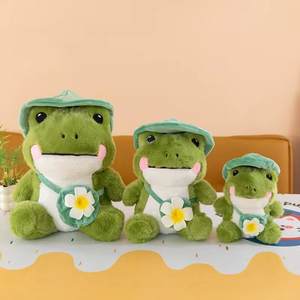 Nuovo Simpatico Peluche a Forma di Rana con Cappello, Super Morbido con Imbottitura in Cotone PP, Antistress, Disponibile in Taglie Grandi e Piccole, Regalo per Bambini - Product Image 2