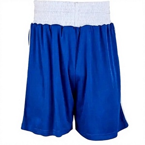 Shorts de boxe unisexes personnalisés pour adultes, blanc/noir, ceinture imprimée numériquement, coupe classique, séchage rapide, extensible, durable, 100% polyester - Product Image 2