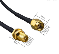 Câble d'extension d'antenne WiFi LMR100 RP-SMA mâle vers RP-SMA femelle pour caméra mobile extérieure