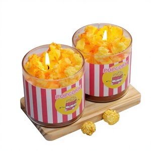 Bougie parfumée au pop-corn réaliste faite à la main, bougie alimentaire esthétique en cire de soja pour fête, cadeau créatif pour soirée cinéma ou anniversaire - Product Image 1