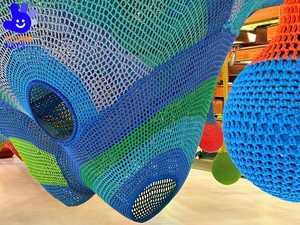 เครื่องเล่นสนามเด็กเล่นเชือกถักโครเชต์สีรุ้งทำมือสำหรับเด็กปีนป่ายและเล่น - Product Image 6