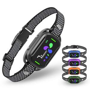 Collar inteligente de control de ladridos para perros con pantalla a color y dispositivo de entrenamiento con descarga eléctrica, material ABS negro - Product Image 1