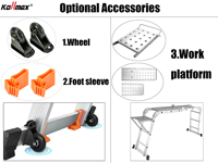 Échelle pliante multifonctionnelle en aluminium à charnières, échelle d'escalade extérieure, 4*3 4*4 marches, échelle pliable polyvalente