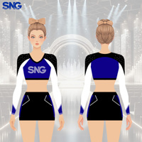 Ensemble personnalisé de débardeur et short de cheerleading pour filles, en Spandex/Polyester, imprimé par sublimation, pour l'entraînement des équipes de danse