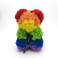 Recién llegado, oso rosa de espuma/PE con flores, boquets para regalos de San Valentín