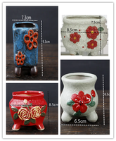 Pot de fleurs succulentes créatif peint à la main de style coréen, mini pot de fleurs en céramique respirant pour la décoration de la maison