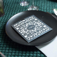 Carte d'invitation de mariage ou de Bar Mitzvah personnalisée de style juif avec texte hébreu découpé au laser en papier métallisé/perle/paillettes, taille personnalisée disponible