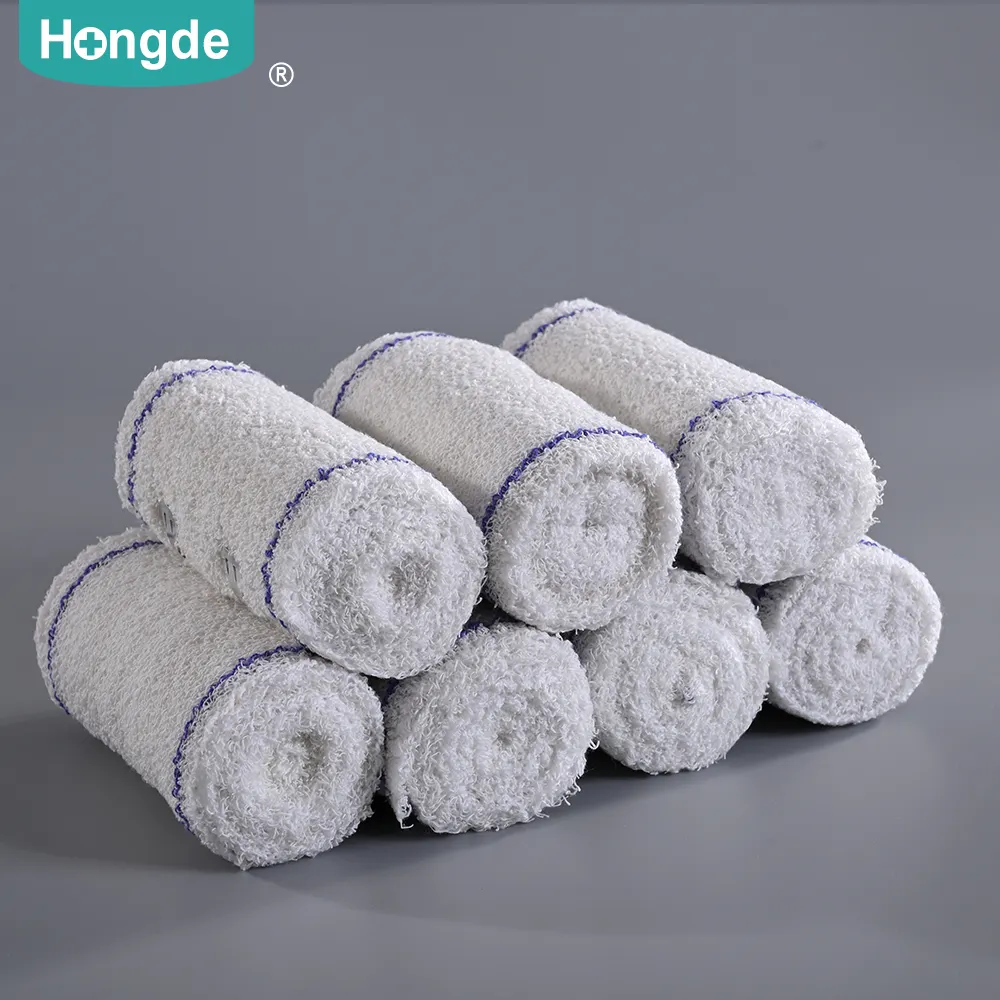 HD-816 100% Bandages médicaux en crêpe élastique en coton Différentes tailles disponibles Bandage en crêpe de coton