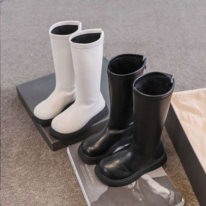 Bottes uniques en cuir PU à fermeture éclair pour filles, collection automne, vente en gros - Product Image 2