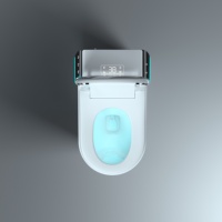 Toilette bidet intelligente infrarouge WC monobloc en céramique avec télécommande montée au sol CUPC ETL méthode de rinçage par gravité
