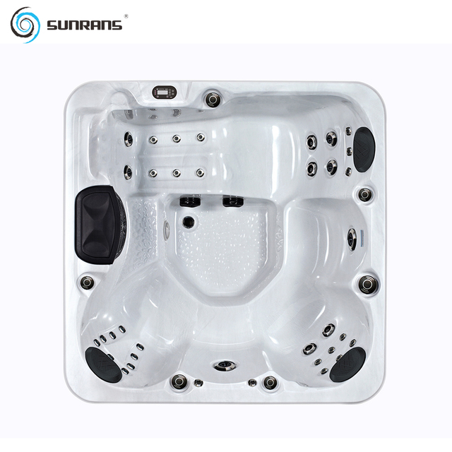Sunrans Luxury Freestanding Modern Plug and Play Hot Tub Spa Hydro Massage Family Outdoor Drainer for Leisure
