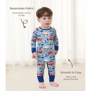 Mameluco Personalizado para Bebé, Manga Larga, Viscosa de Bambú, Cierre de Cremallera, Unisex, Mono de Una Pieza, Cuello Redondo, Estampado, Transpirable - Product Image 4