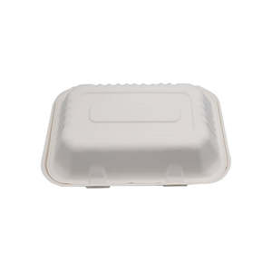 9x6 inç 850ml çift kilit kapaklı şeker kamışı hamuru biyobozunur sızdırmaz 100C isıya dayanıklı mikrodalga tek kullanımlık öğle yemeği kutusu - Product Image 5