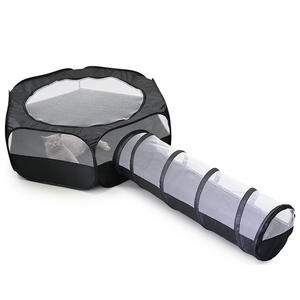 Draagbare Buitentuin Hek Met 3 Metalen Staaf Voor Kitten Puppy Konijnen Huisdier Kooi Tent Met Mesh <span class=keywords><strong>Tunnel</strong></span> Speelgoed Oxford Pet Box - Product Image 1