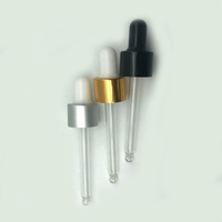 Haute qualité 18/410 20/410 coloré en aluminium verre compte-gouttes ampoule en caoutchouc or argent noir bouchon compte-gouttes avec pipette en verre