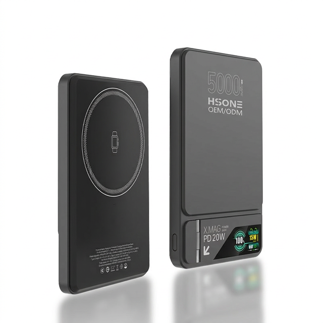 LF17 Magnetic Power Bank Slim Fast Charge 10000mAh Li-Polymer Aluminum Alloy Wireless Charge 15W Micro USB Input LED Display