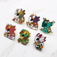 Broches de dragon de dessin animé personnalisées en usine, émail doux et émail dur, badges de personnages d'anime