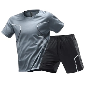 สบายกางเกงขาสั้นฟุตบอลผู้ชายชุดใหม่แห้งเร็วBreathable GYMเสื้อผ้าบาสเกตบอลเสื้อแขนสั้นกางเกงขาสั้นชุด - Product Image 6