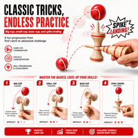 Jouet de coordination en bois Kendama OEM & ODM, vente en gros, pour débutants, finition brillante, jeu japonais Tama pour enfants et adultes, logo personnalisé