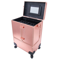 Roulant Maquillage Train Cas Grand Stockage Cosmétique Chariot 4 En 1 Grande Capacité Chariot Maquillage Voyage Cas Salon Barber Cas