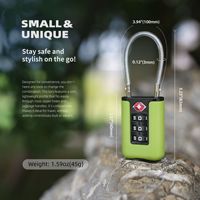 Cadenas à combinaison approuvé par la TSA, cadenas à câble à 3 chiffres, cadenas de voyage TSA pour valise à fermeture éclair