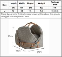 Sac de transport pour animaux de compagnie Ins Macaron 2026, sacoche rembourrée pour chat, siège auto pour chien, lit pour petit chiot. Personnalisé